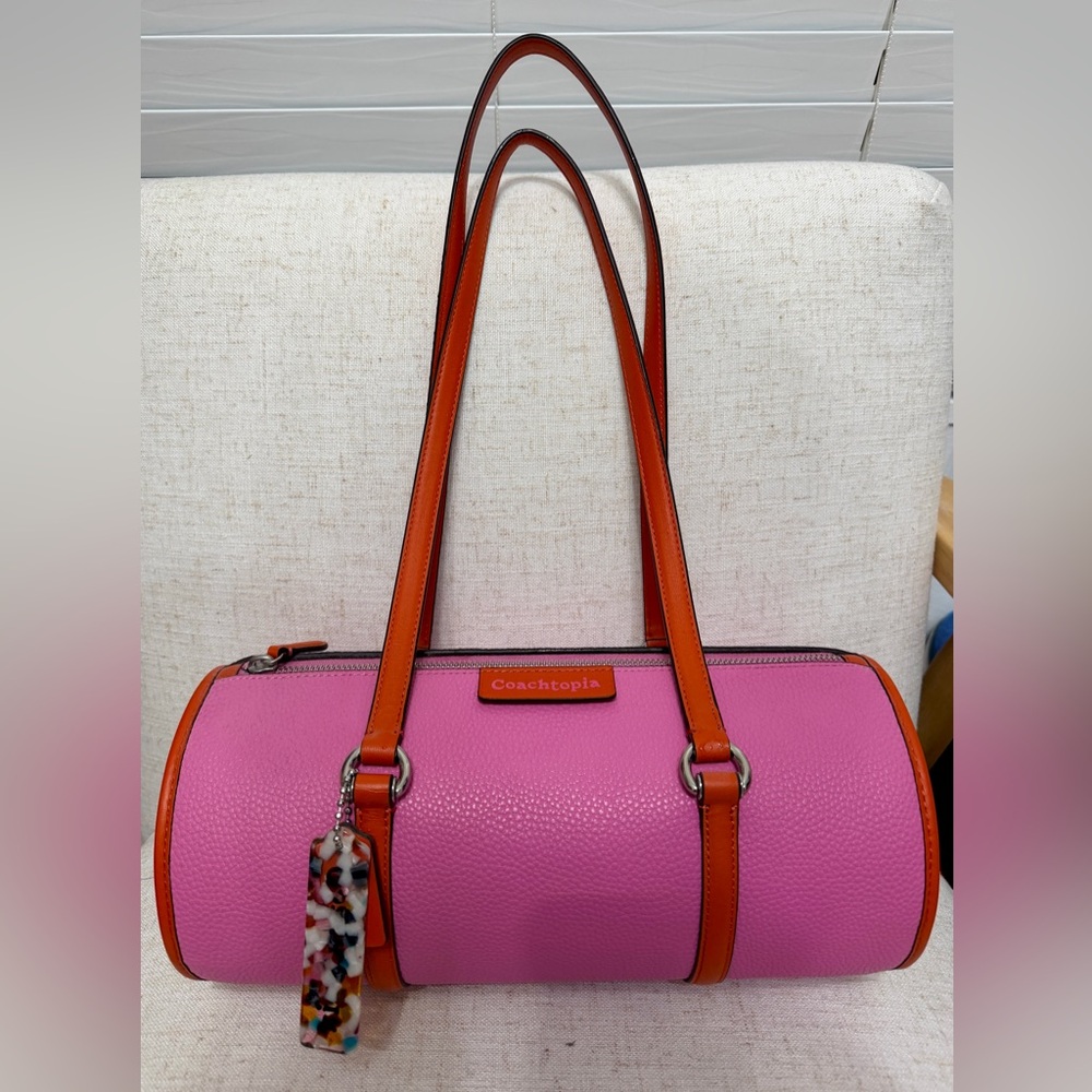 Coachtopia Pink and Orange Barrel Shoulder Bag